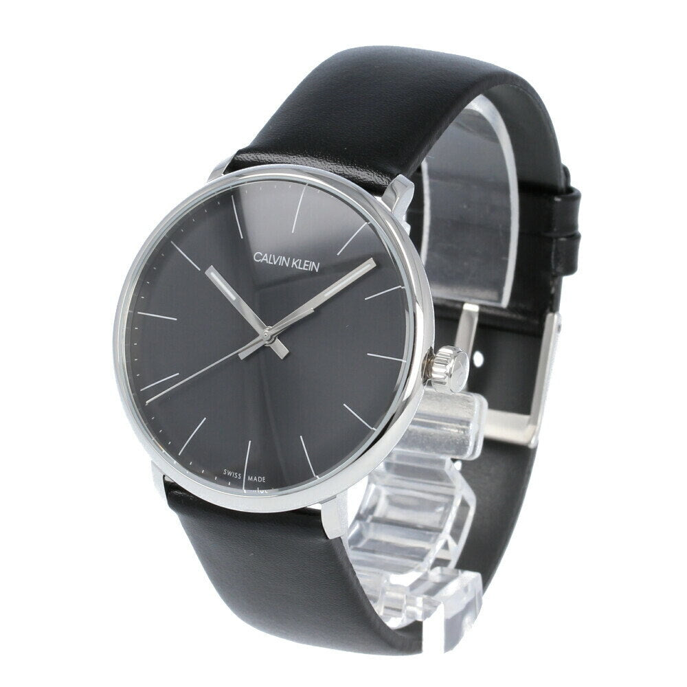 Calvin Klein High Noon Quartz Black Dial Black Leather Strap Watch for Men - K8M211C1 Watches Calvin Klein   