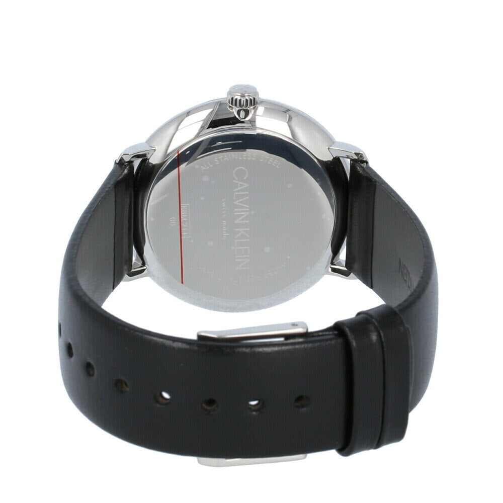 Calvin Klein High Noon Quartz Black Dial Black Leather Strap Watch for Men - K8M211C1 Watches Calvin Klein   