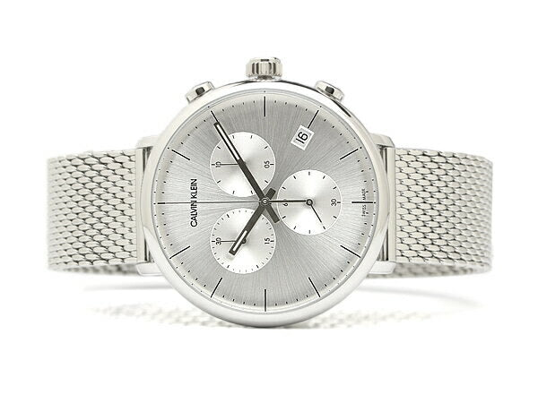 Calvin Klein High Noon Silver Dial Silver Mesh Bracelet Watch for Men - K8M27126 Watches Calvin Klein   