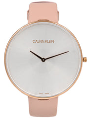 Calvin Klein Full Moon Silver Dial Pink Leather Stap Watch for Women - K8Y236Z6 Watches Calvin Klein   