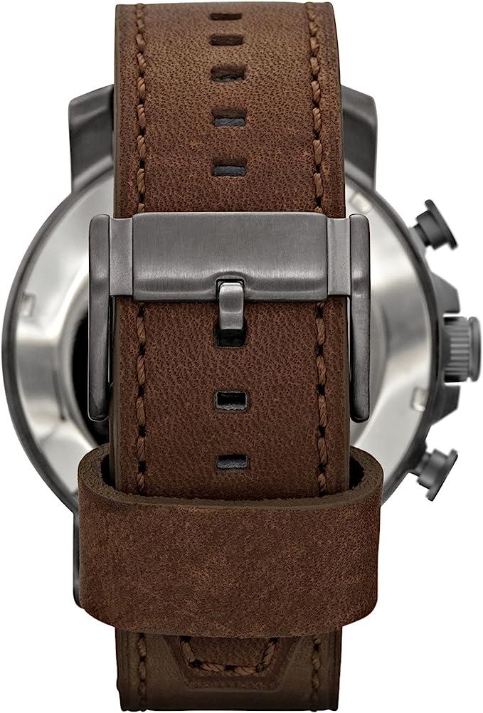 Fossil Nate Chronograph Grey Dial Brown Leather Strap Watch for Men - JR1424 Watches Fossil   
