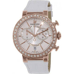 Swarovski Citra Sphere Chrono White Dial White Leather Strap Watch for Women - 5080602 Watches Swarovski   