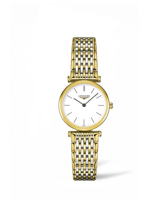 Longines La Grande Classique White Dial White Dial Two Tone Mesh Bracelet Watch for Women - L4.209.2.12.7 Watches Longines   