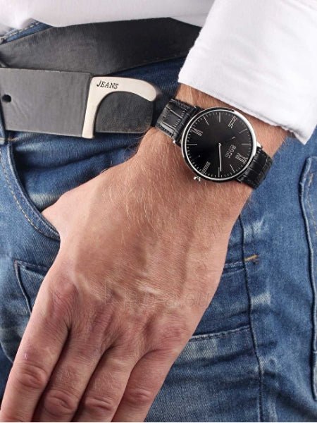 Hugo Boss Jackson Black Dial Black Leather Strap Watch for Men - 1513369 Watches Hugo Boss   