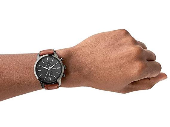 Fossil Townsman Chronograph Gray Dial Brown Leather Strap Watch for Men - FS5522 Watches Fossil   