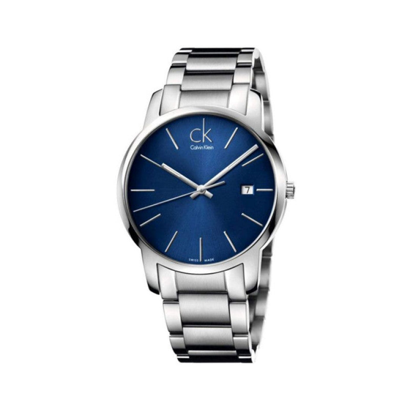 Calvin Klein City Blue Dial Silver Steel Strap Watch for Men - K2G2G14N Watches Calvin Klein   