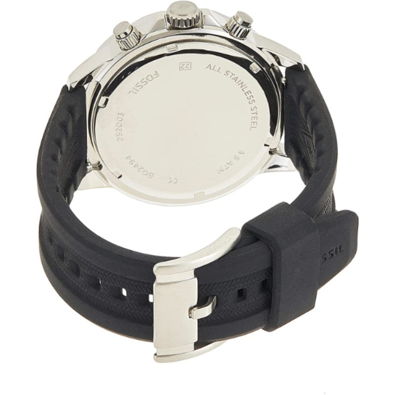 Fossil Bannon Multifunction Black Dial Black Silicone Strap Watch for Men - BQ2494 Watches Fossil   