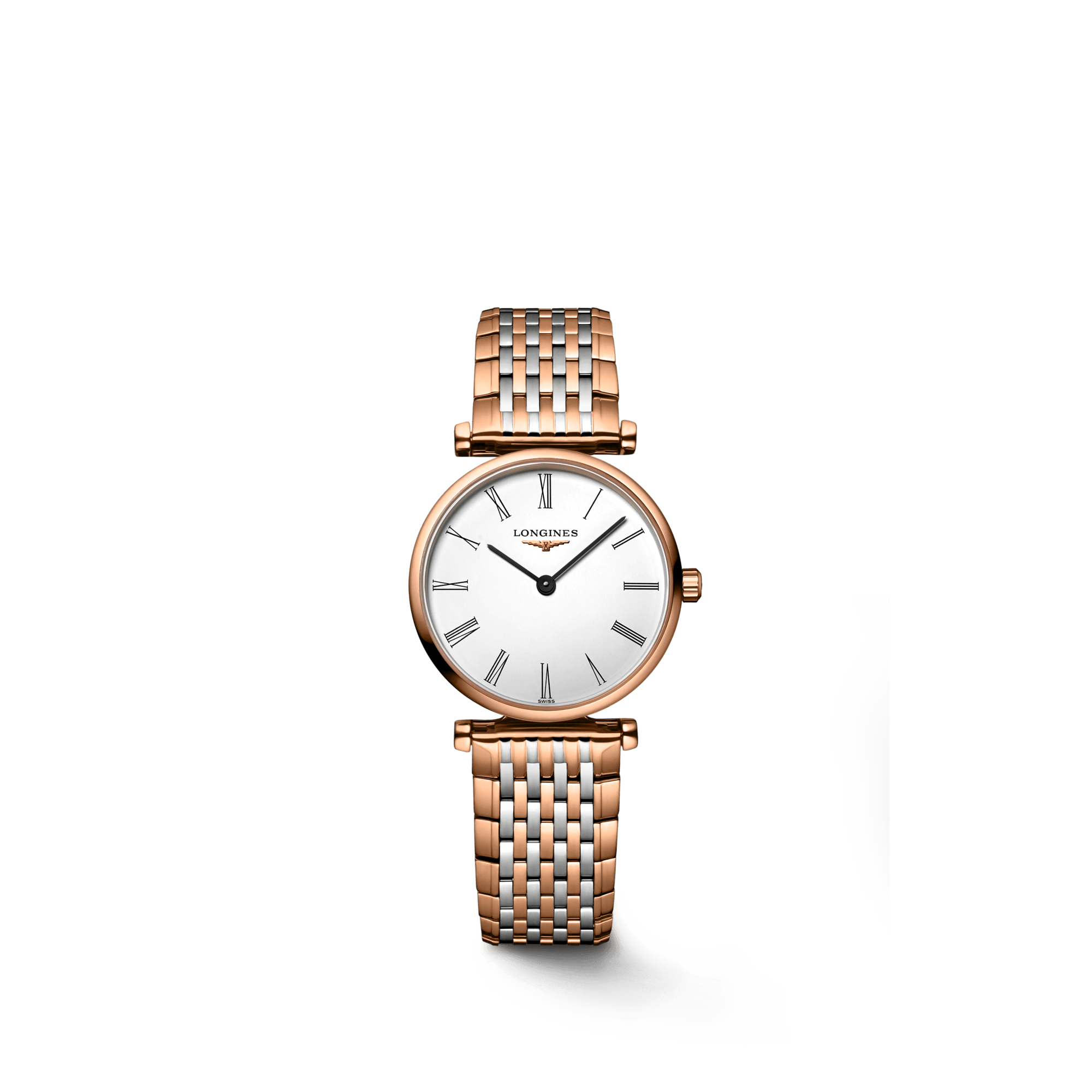 Longines La Grande Classique De Longines White Dial Two Tone Mesh Bracelet Watch for Women - L4.209.1.91.7 Watches Longines   