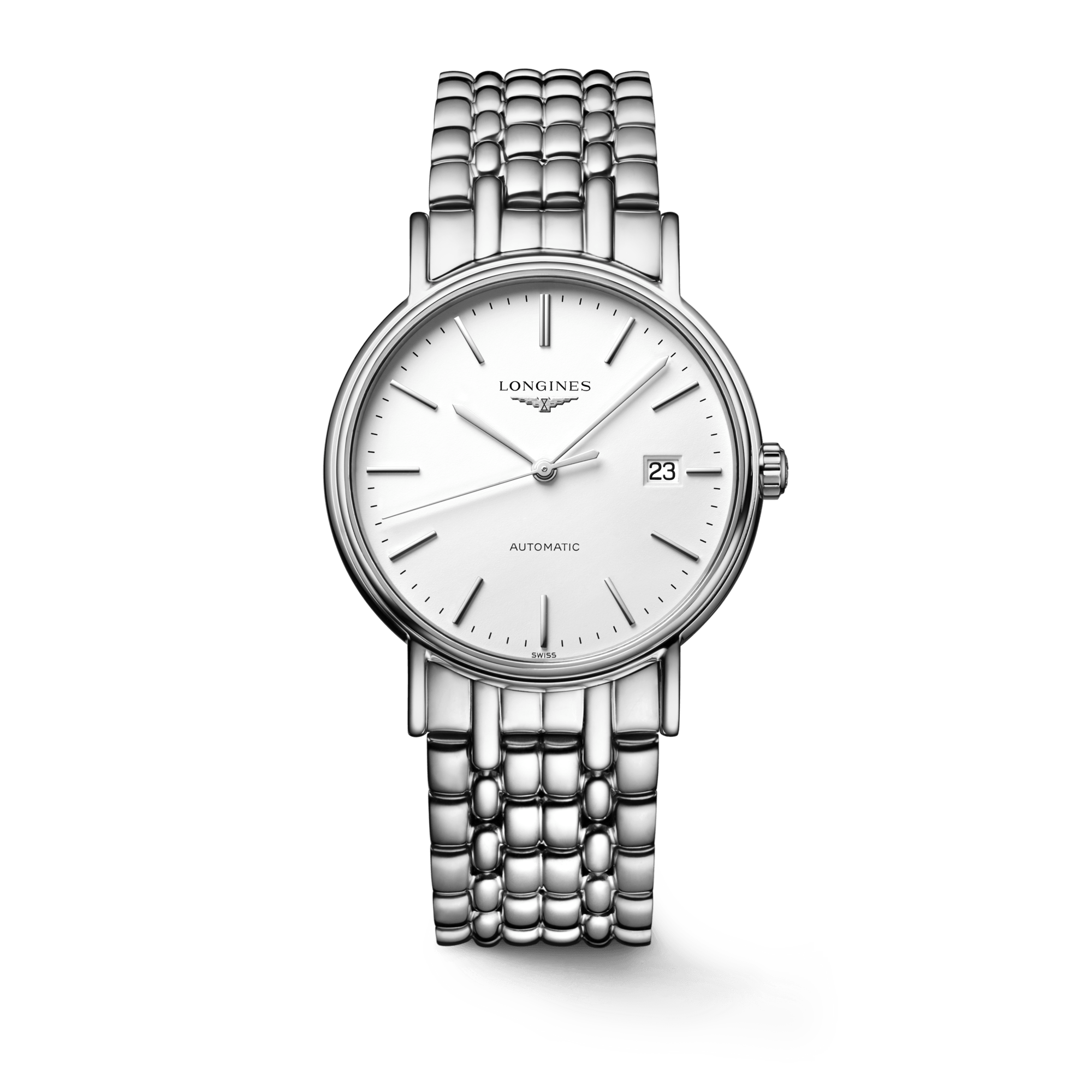 Longines Presence 38.5mm Automatic Stainless Steel Watch for Men - L4.921.4.12.6 Watches Longines   