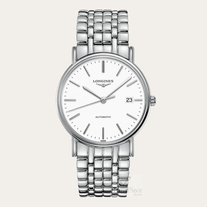 Longines Presence 38.5mm Automatic Stainless Steel Watch for Men - L4.921.4.12.6 Watches Longines   