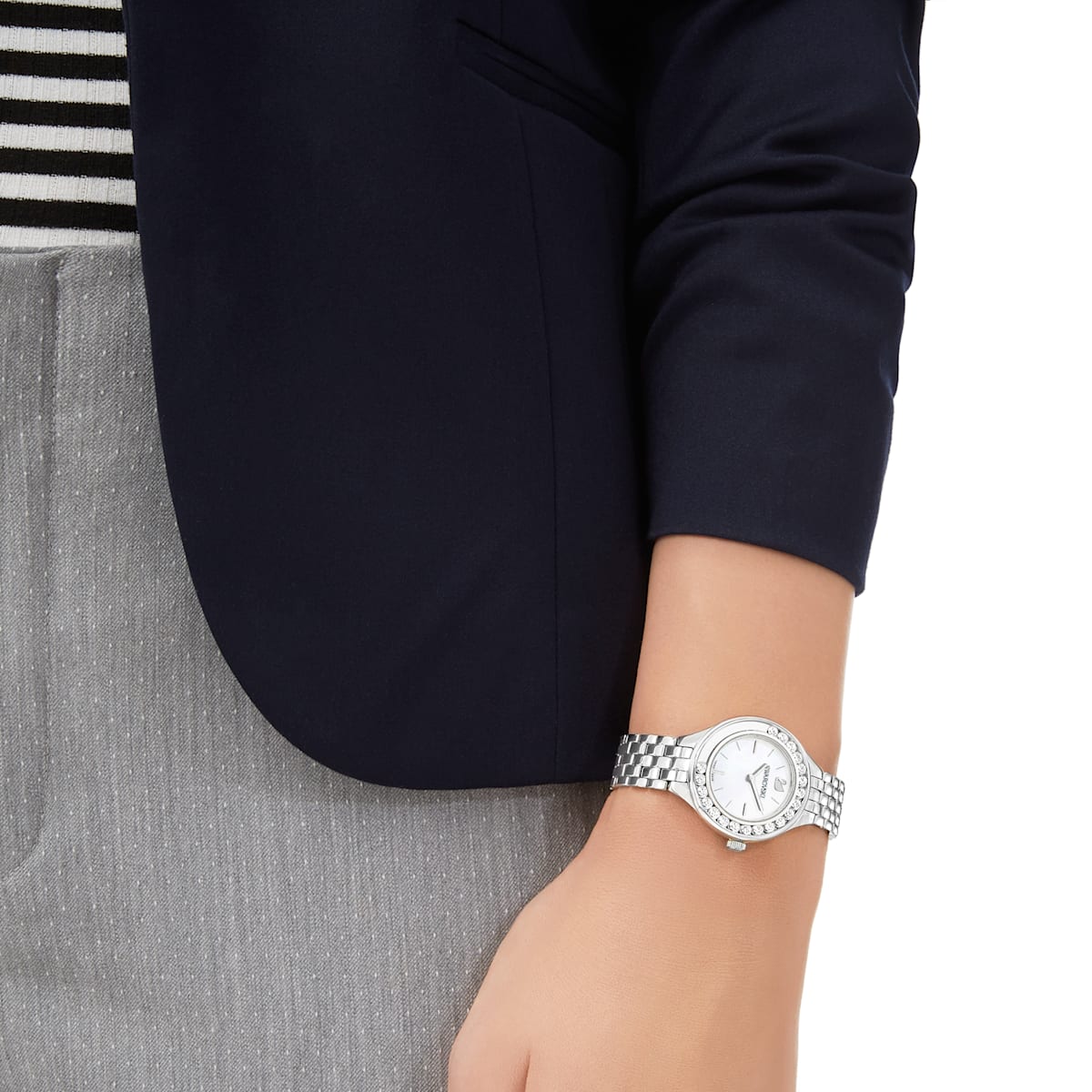 Swarovski Lovely Crystals Mini White Dial Silver Steel Strap Watch for Women - 5242901 Watches Swarovski   