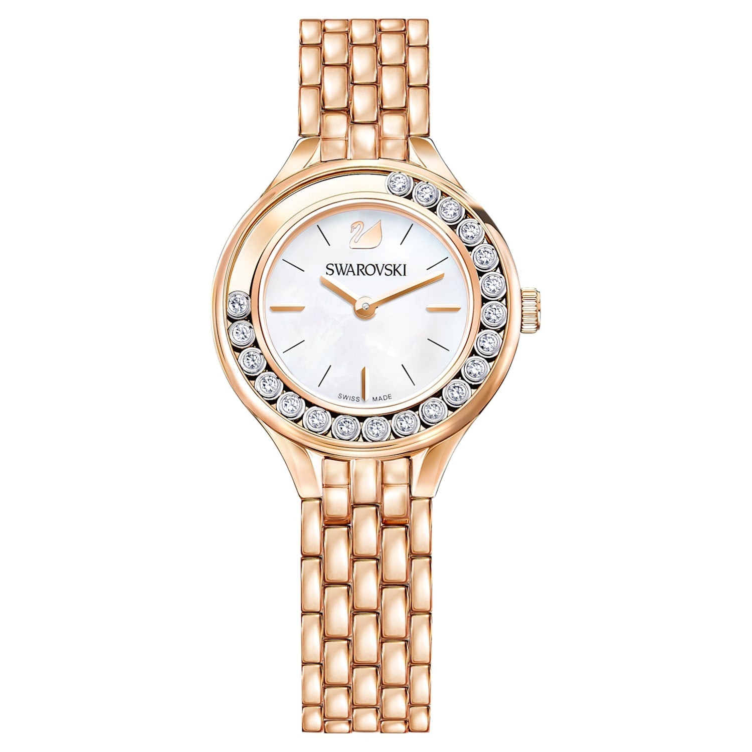 Swarovski Lovely Crystals Mother of Pearl Dial Rose Gold Steel Strap Watch for Women - 5261496 Watches Swarovski   