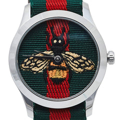 Gucci Le Marche des Merveilles Red & Green Dial Red & Green Nylon Strap Unisex Watch - YA1264060 Watches Gucci   