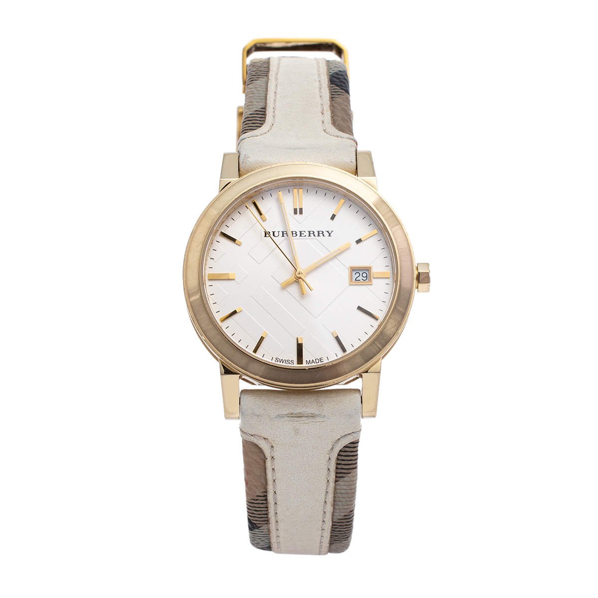 Burberry The City White Dial White Leather Strap Watch for Women - BU9015 Watches Burberry   