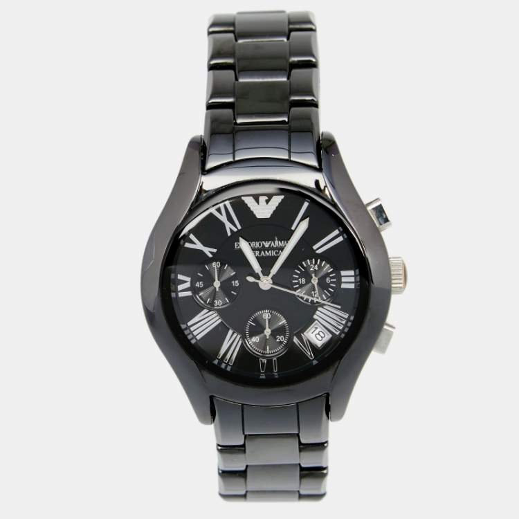 Emporio Armani Black Ceramic Dial Ceramic Strap Watch For Women - AR1401 Watches Emporio Armani   