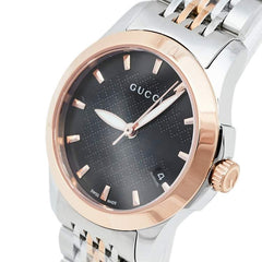 Gucci G Timeless Black Dial Two Tone Steel Strap Watch For Women - YA126512 Watches Gucci   