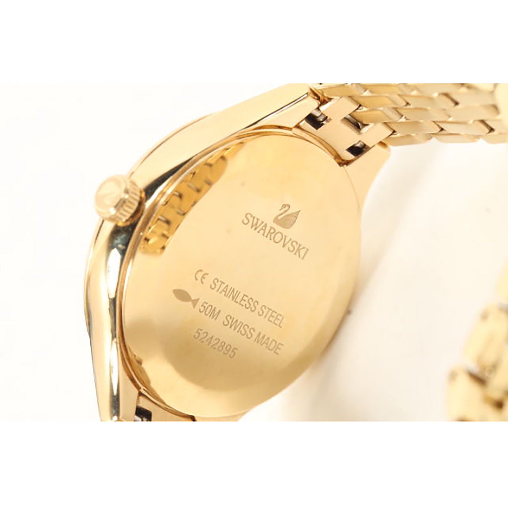 Swarovski Lovely Crystals White Dial Gold Steel Strap Watch for Women - 5242895 Watches Swarovski   