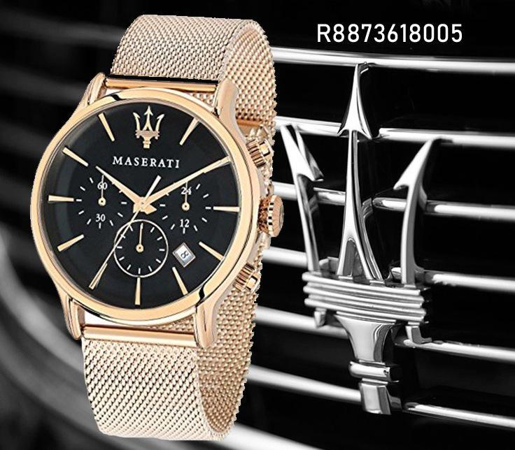 Maserati Epoca Black Dial Gold Mesh Bracelet Watch For Men - R8873618005 Watches Maserati   