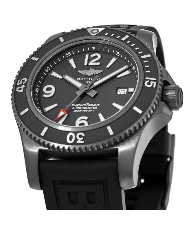Breitling Superocean Automatic 46mm Black Dial Black Rubber Strap Watch for Men - M17368B71B1S1 Watches Breitling   