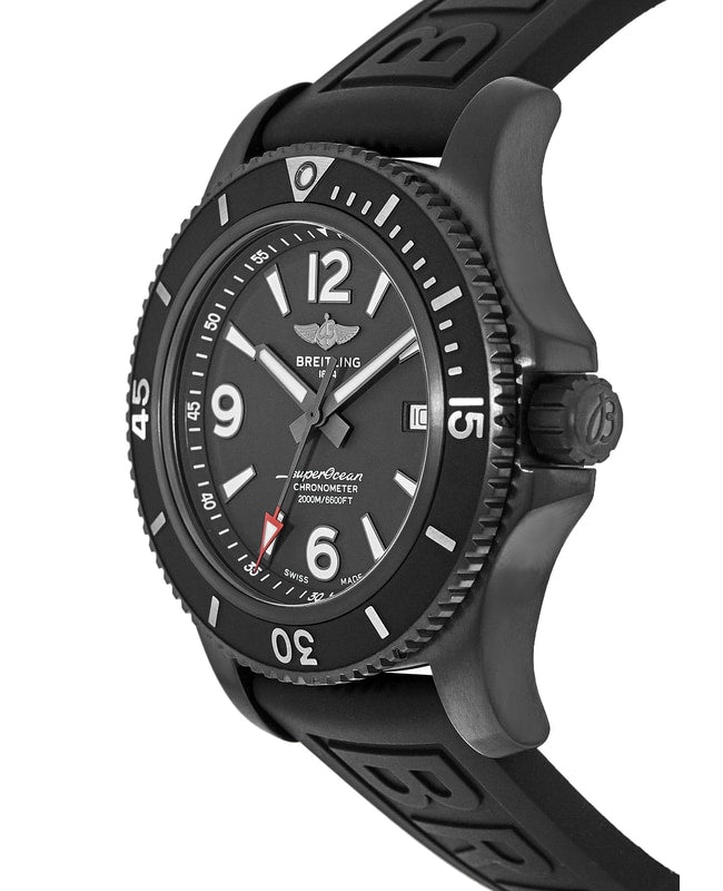 Breitling Superocean Automatic 46mm Black Dial Black Rubber Strap Watch for Men - M17368B71B1S1 Watches Breitling   