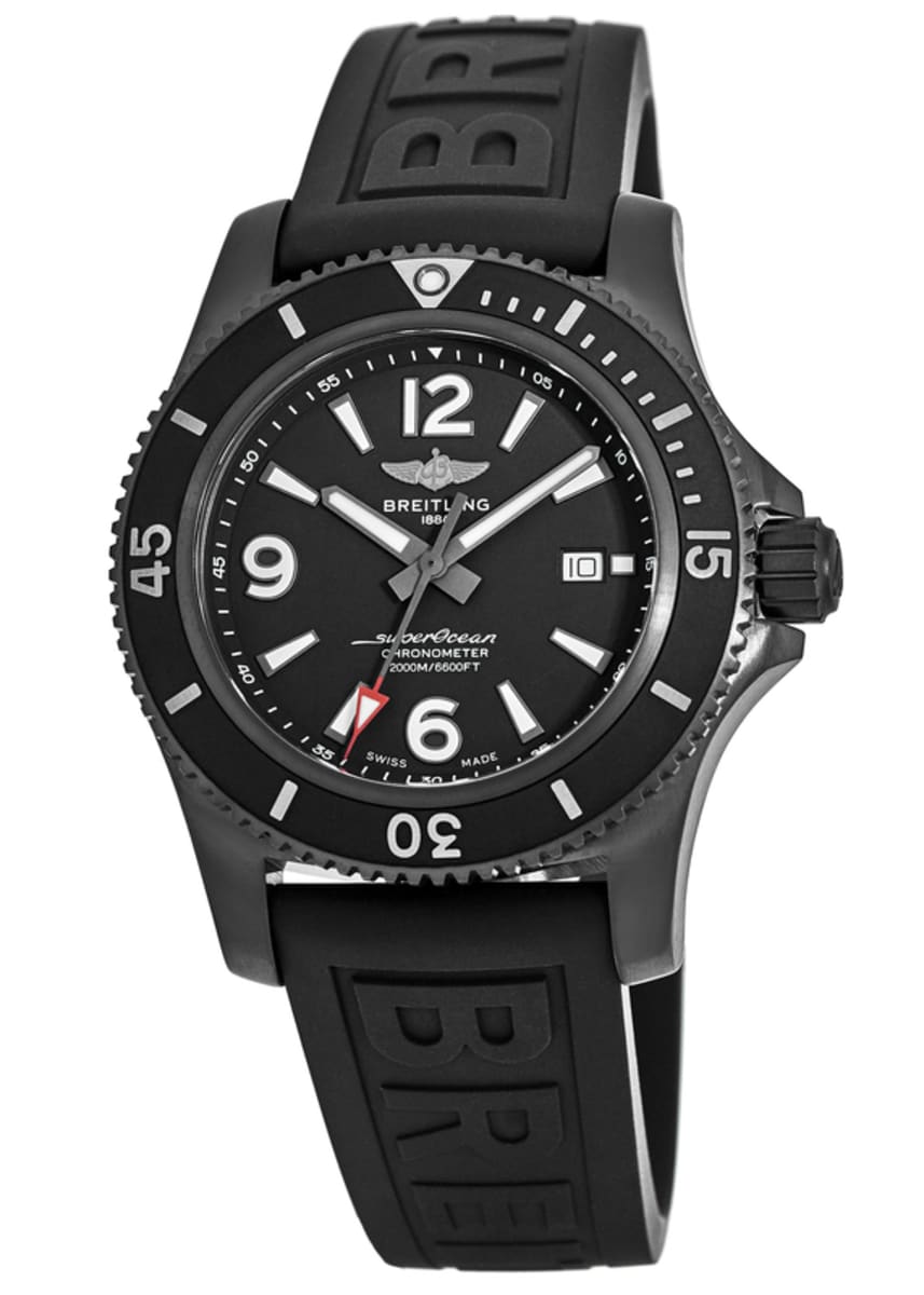 Breitling Superocean Automatic 46mm Black Dial Black Rubber Strap Watch for Men - M17368B71B1S1 Watches Breitling   