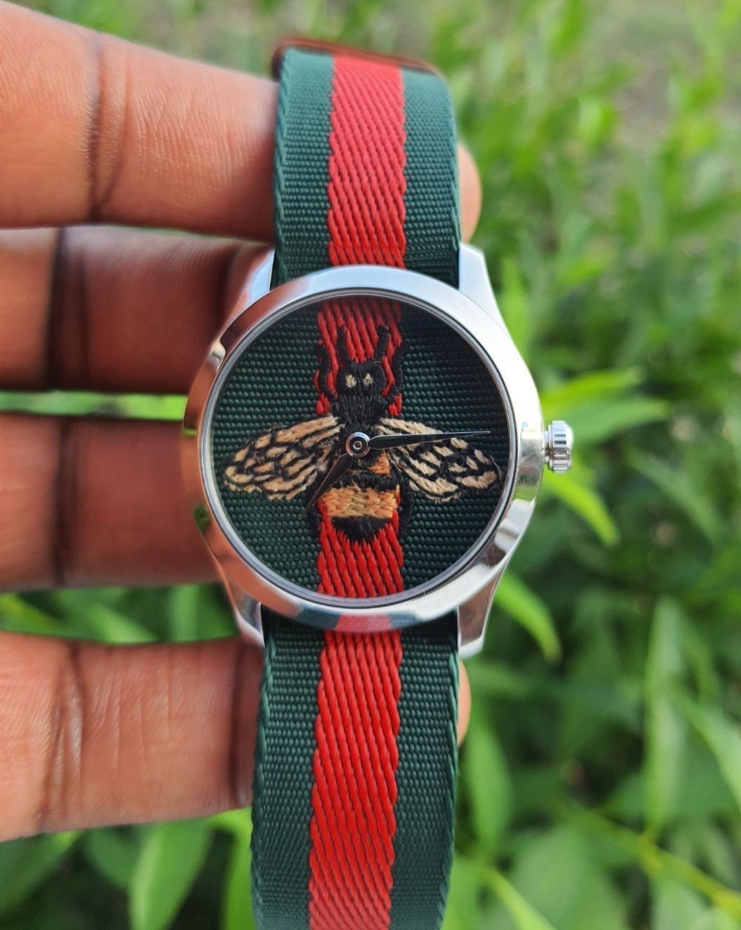 Gucci Le Marche des Merveilles Red & Green Dial Red & Green Nylon Strap Unisex Watch - YA1264060 Watches Gucci   