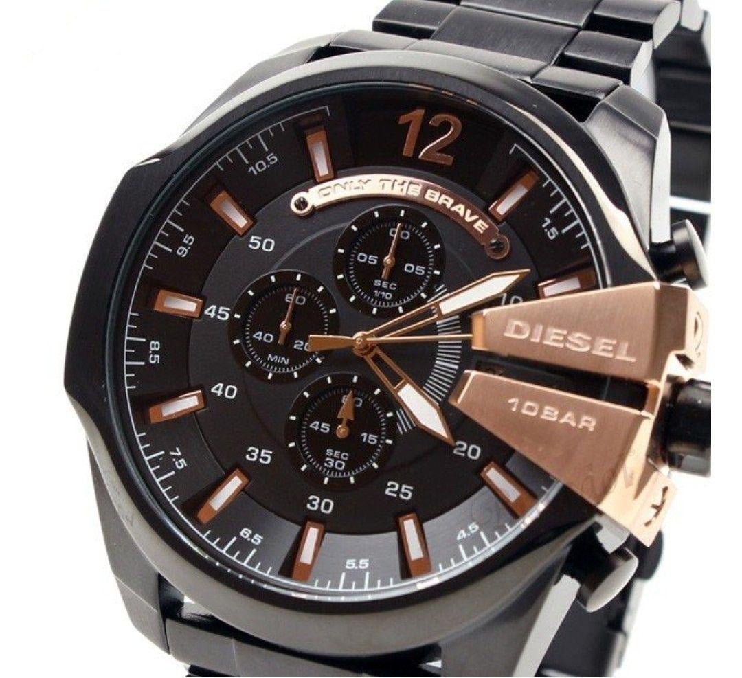 Diesel Mega Chief Black Dial Black Stainless Steel Watch For Men - DZ4309 Watches Diesel   