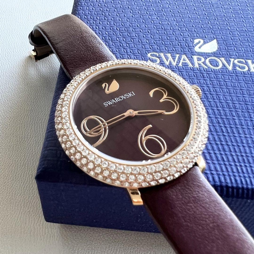 Swarovski Crystal Frost Red Dial Red Leather Strap Watch for Women - 5484064 Watches Swarovski   