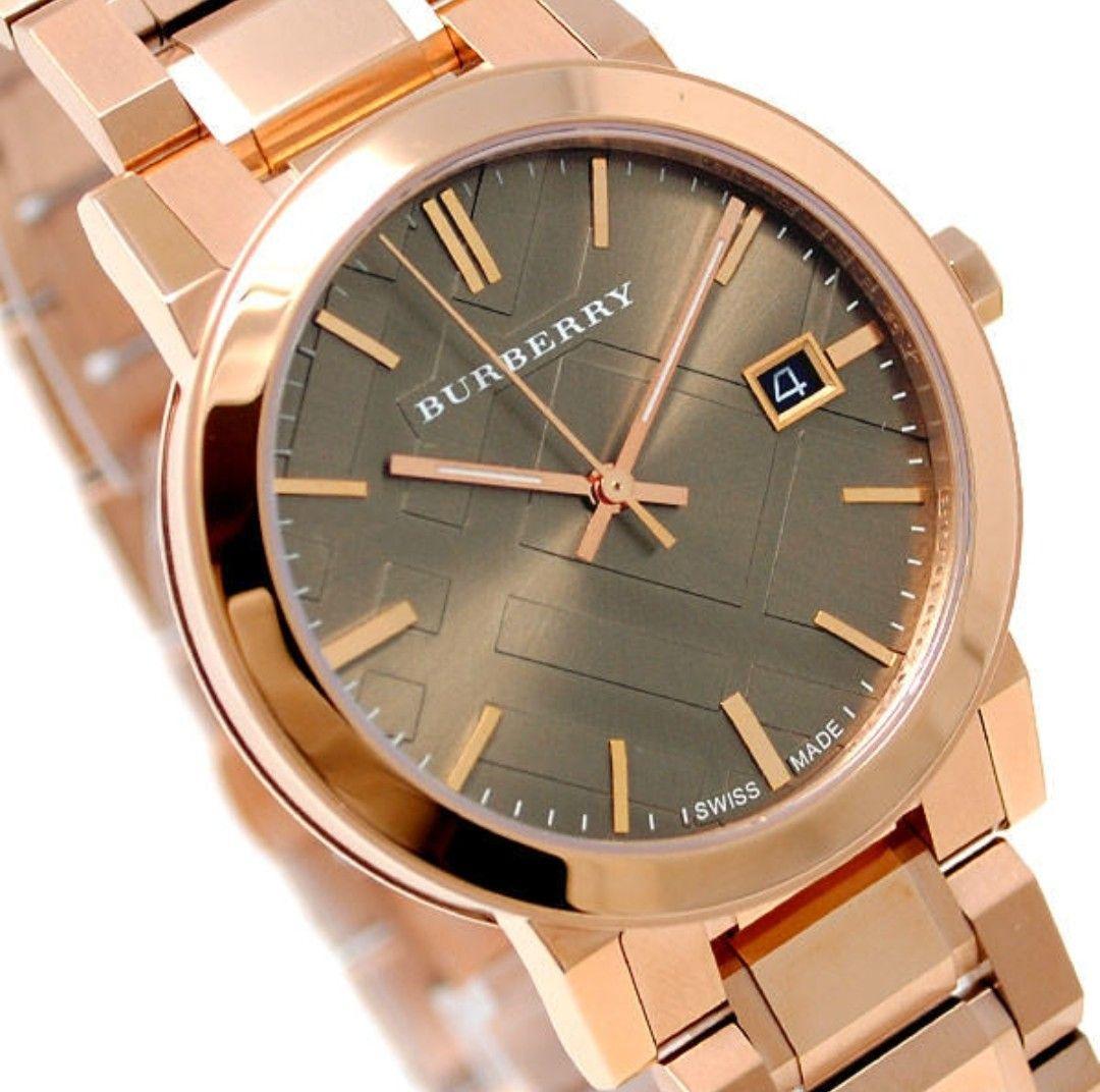 Burberry The City Light Brown Dial Rose Gold Stainless Steel Strap Watch for Women - BU9005 Watches Burberry   