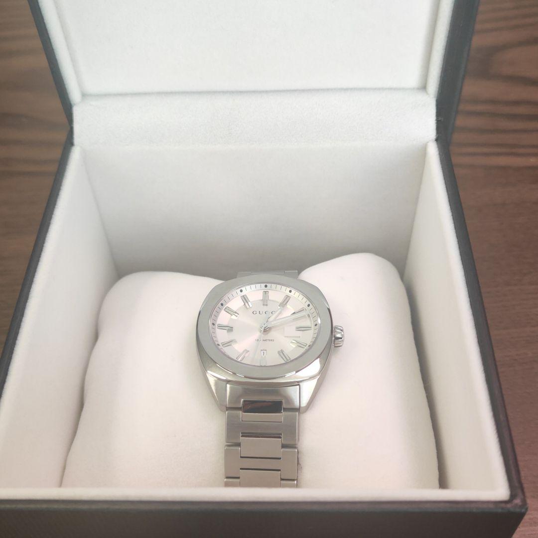 Gucci G Timeless GG2570 Silver Dial Silver Steel Strap Watch For Men - YA142402 Watches Gucci   