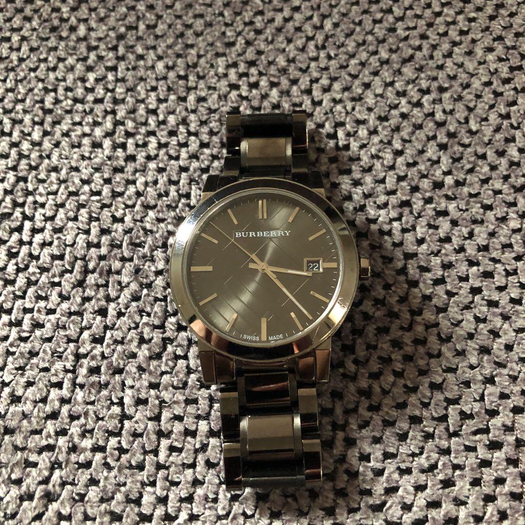 Burberry The City Gunmetal Dial Stainless Steel Strap Watch for Men - BU9007 Watches Burberry   