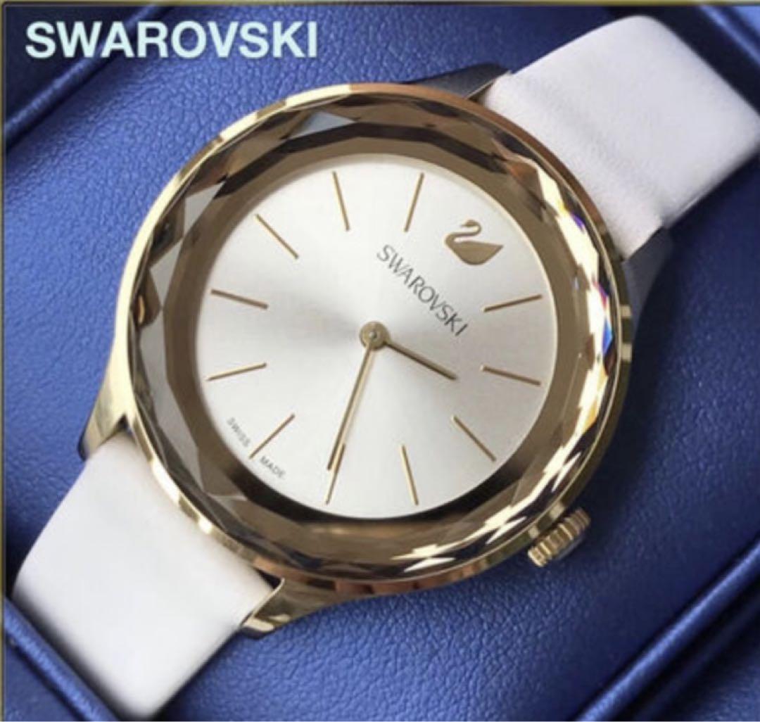 Swarovski Octea Nova Quartz White Dial White Leather Strap Watch for Women - 5295337 Watches Swarovski   