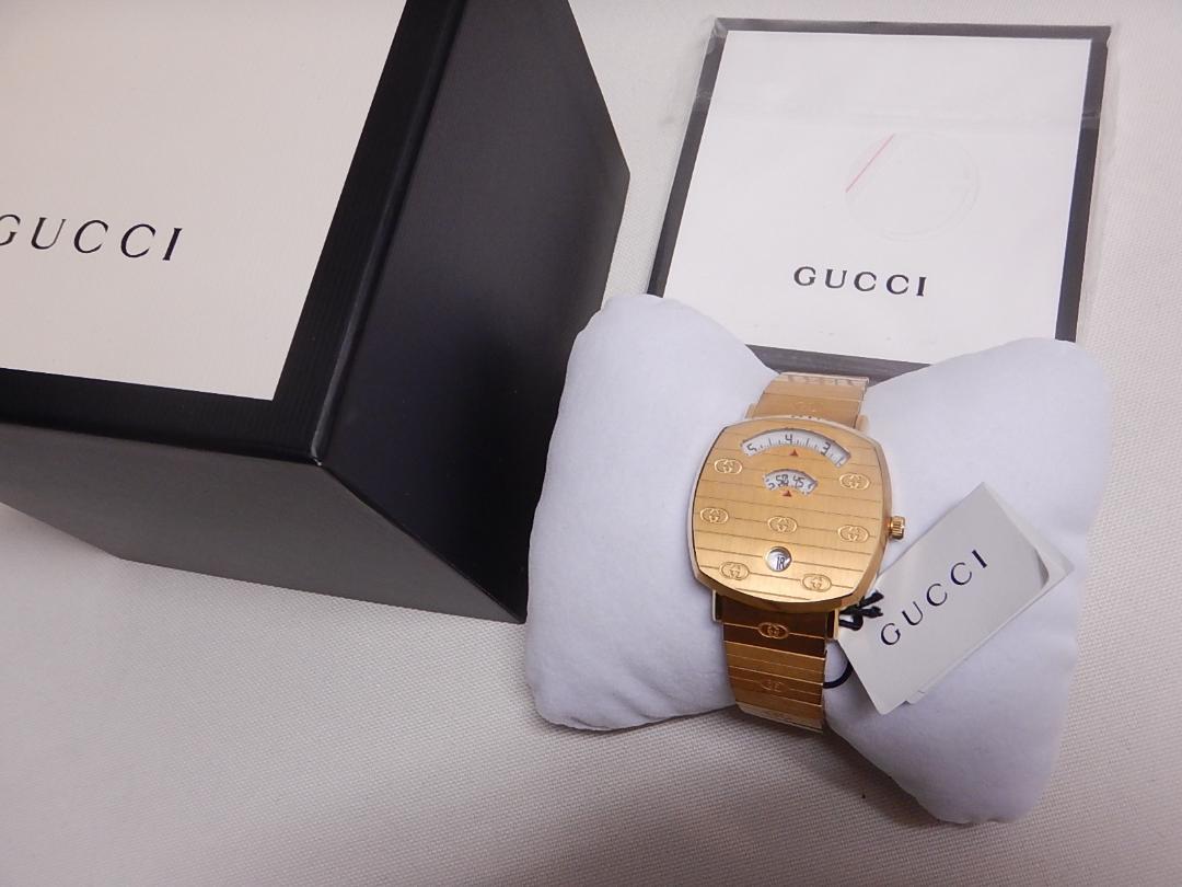 Gucci Grip Yellow Gold Dial Yellow Gold Steel Strap Unisex Watch -  YA157403 Watches Gucci   