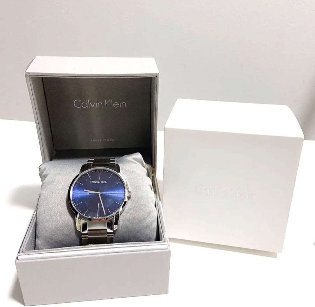 Calvin Klein City Blue Dial Silver Steel Strap Watch for Men - K2G2114N Watches Calvin Klein   