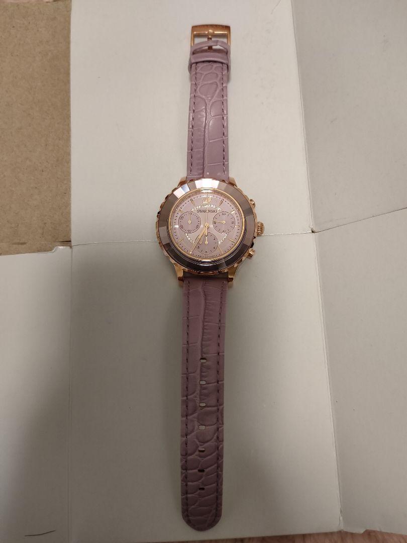 Swarovski Octea Lux Chrono Purple Dial Purple Leather Strap Watch for Women - 5632263 Watches Swarovski   