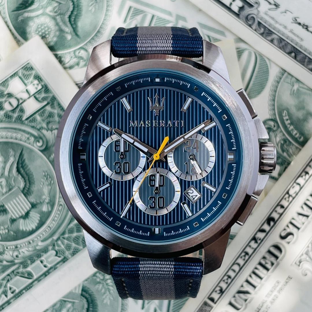 Maserati Royale 44mm Stainless Steel Fiber Strap Watch For Men - R8871637001 Watches Maserati   