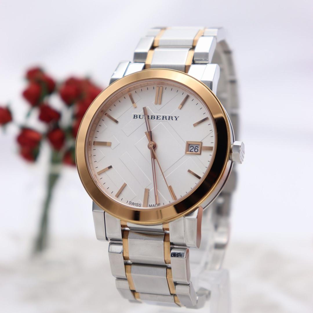 Burberry The City White Dial Two Tone Stainless Steel Strap Watch for Women - BU9006 Watches Burberry   