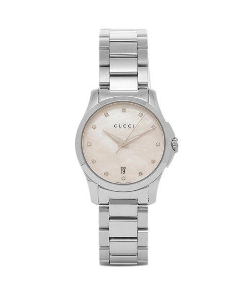 Gucci G Timeless Mother of Pearl Dial Silver Steel Strap Watch For Women - YA126542 Watches Gucci   