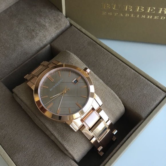 Burberry The City Light Brown Dial Rose Gold Stainless Steel Strap Watch for Women - BU9005 Watches Burberry   