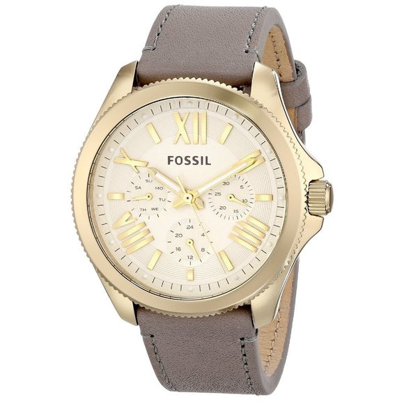 Fossil Cecile Champagne Dial Grey Leather Strap Watch for Women - AM4529 Watches Fossil   