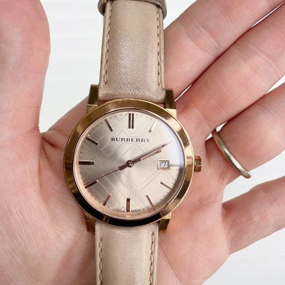 Burberry The City Beige Tan Dial Tan Leather Strap Watch for Women - BU9014 Watches Burberry   