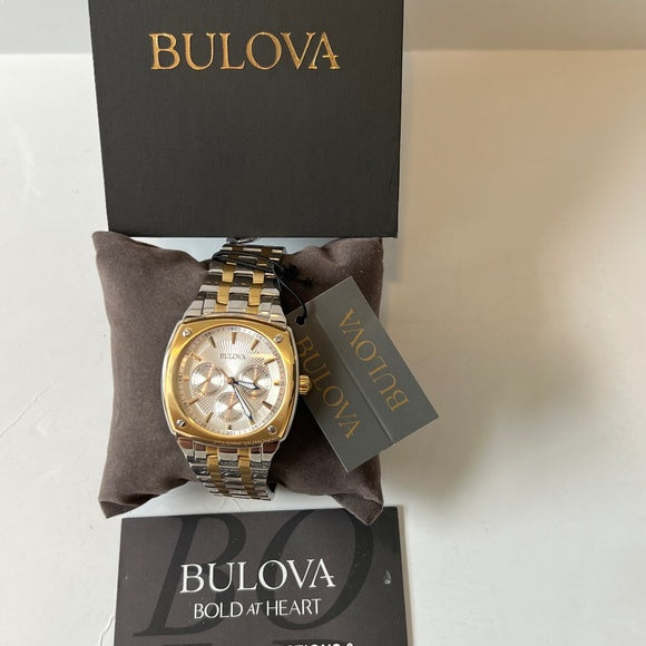 Bulova Classic Multi Function Silver Dial Two Tone Steel Strap Watch for Men - 98C142 Watches Bulova   