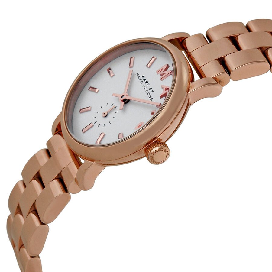 Marc Jacobs Baker White Dial Rose Gold Stainless Steel Watch for Women - MBM3248 Watches Marc Jacobs   