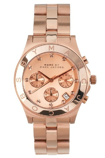 Marc Jacobs Blade Pink Dial Rose Gold Stainless Steel Strap Watch for Women - MBM3102 Watches Marc Jacobs   