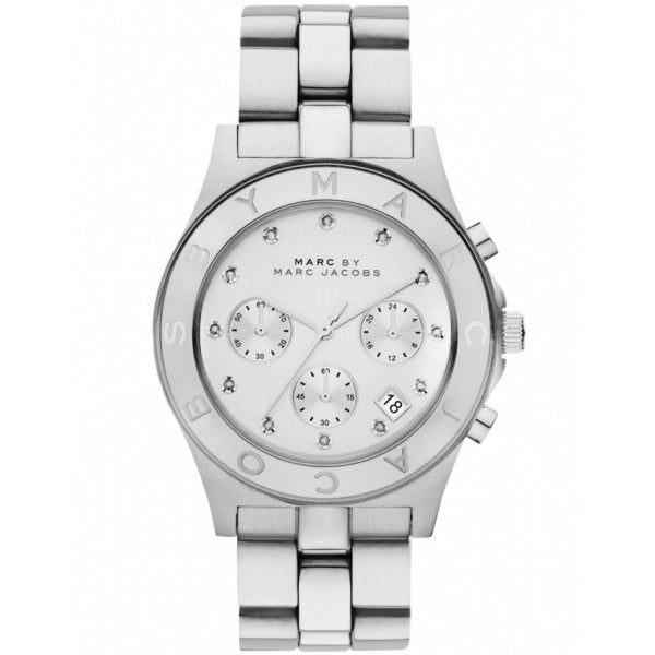 Marc Jacobs Blade White Dial SIlver Stainless Steel Strap Watch for Women - MBM3100 Watches Marc Jacobs   