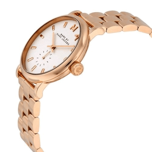 Marc Jacobs Baker White Dial Rose Gold Stainless Steel Watch for Women - MBM3248 Watches Marc Jacobs   