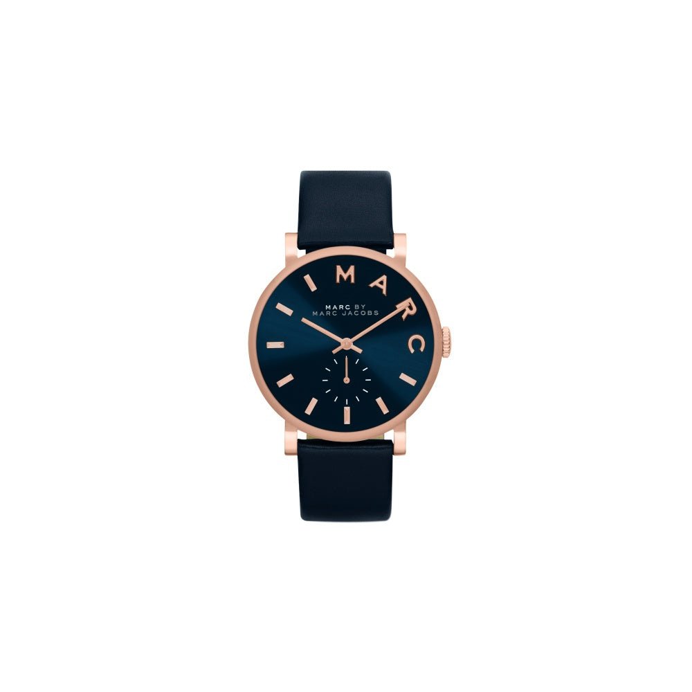 Marc Jacobs Baker Navy Blue Dial Navy Blue Leather Strap Watch for Women - MBM1329 Watches Marc Jacobs   