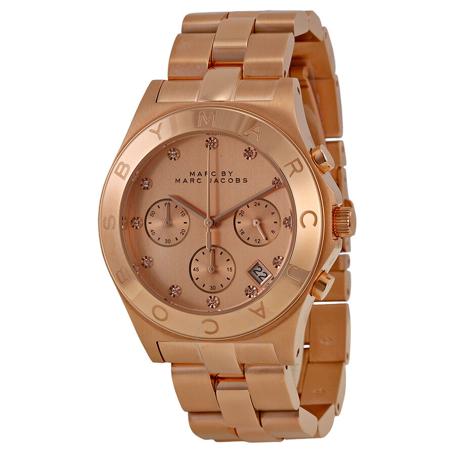 Marc Jacobs Blade Pink Dial Rose Gold Stainless Steel Strap Watch for Women - MBM3102 Watches Marc Jacobs   