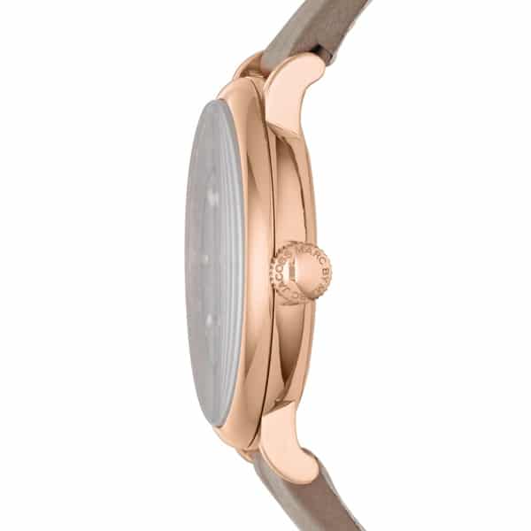 Marc Jacobs Baker Grey Dial Grey Leather Strap Watch for Women - MBM1266 Watches Marc Jacobs   