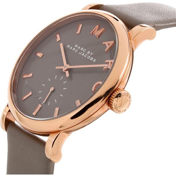 Marc Jacobs Baker Grey Dial Grey Leather Strap Watch for Women - MBM1266 Watches Marc Jacobs   